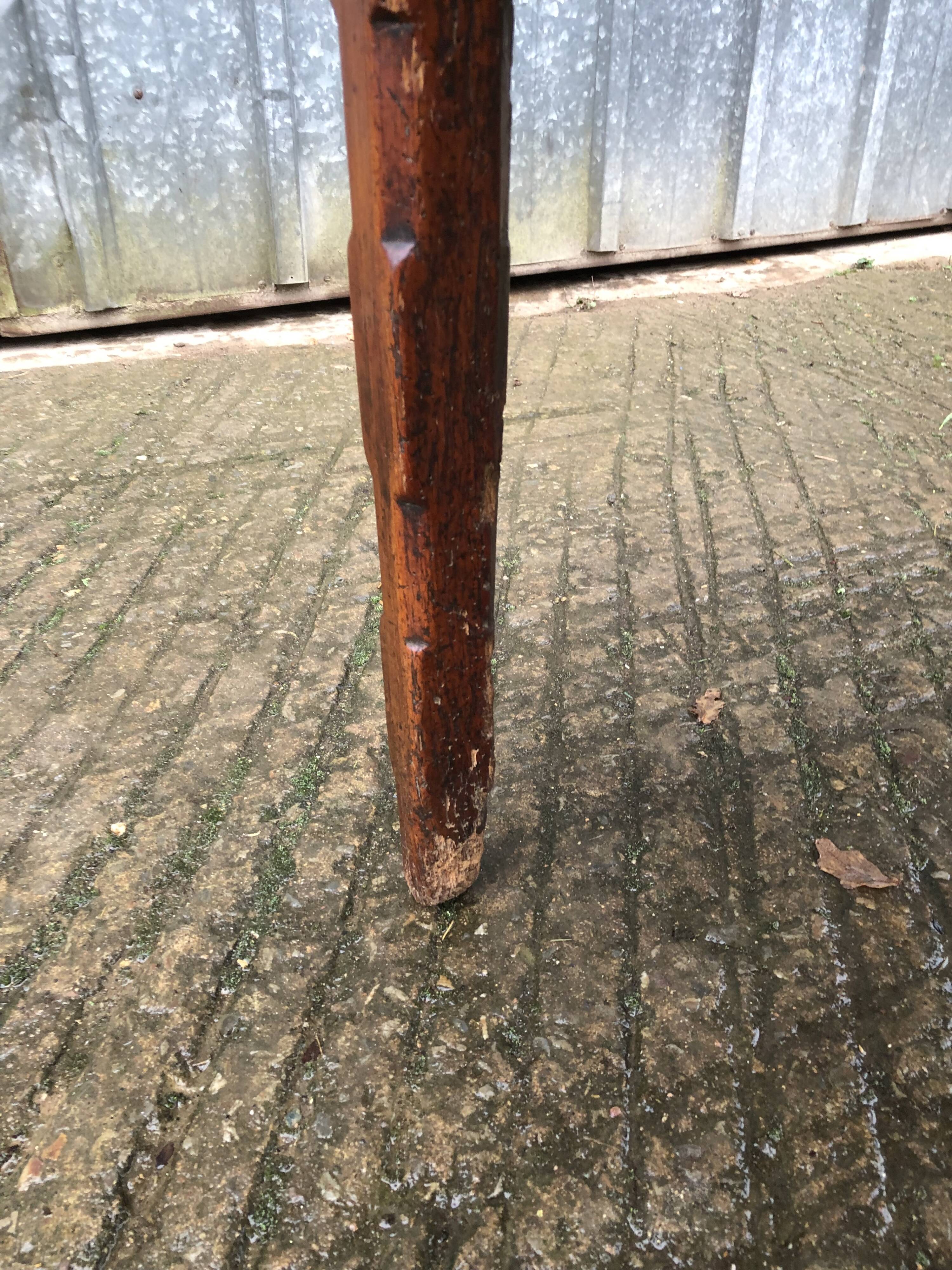 Antique farmhouse table in solid cherry wood with 3 drawers.
