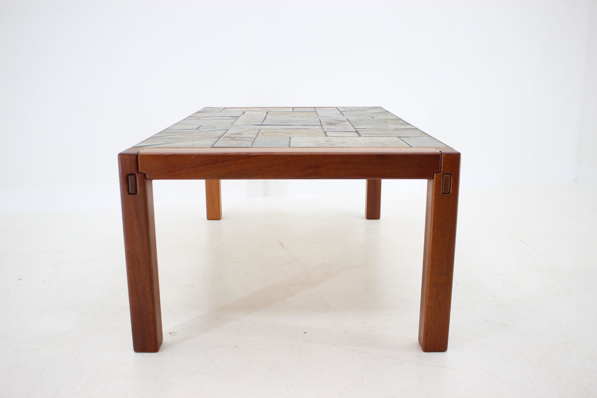1970s Solid Teak and Tile Coffee Table, Denmark