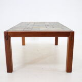 1970s Solid Teak and Tile Coffee Table, Denmark