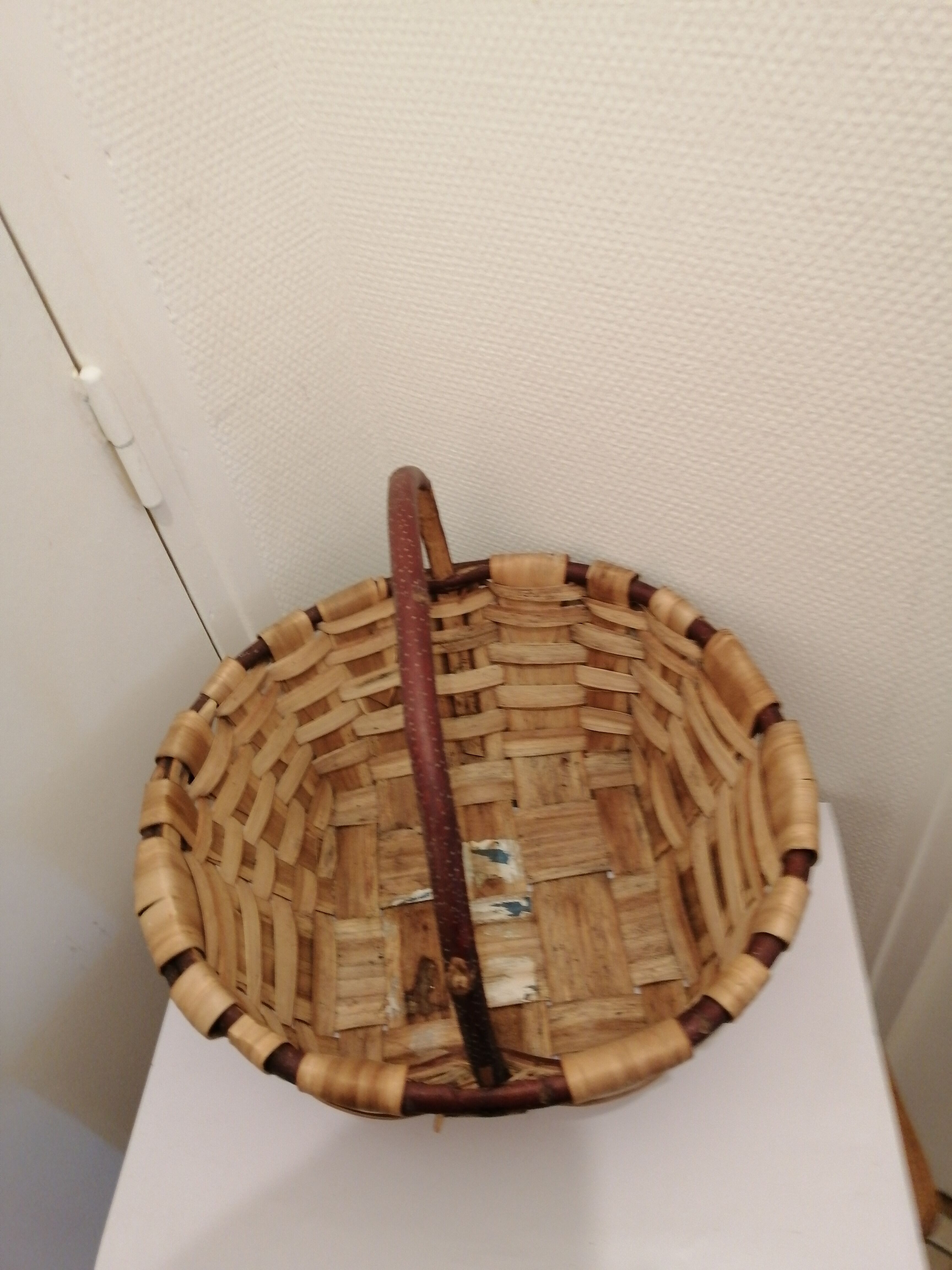 Vintage wooden basket for picking mushrooms