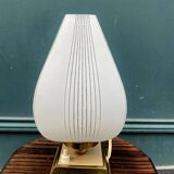 Pair of bedside lamps, glass and brass, 1950