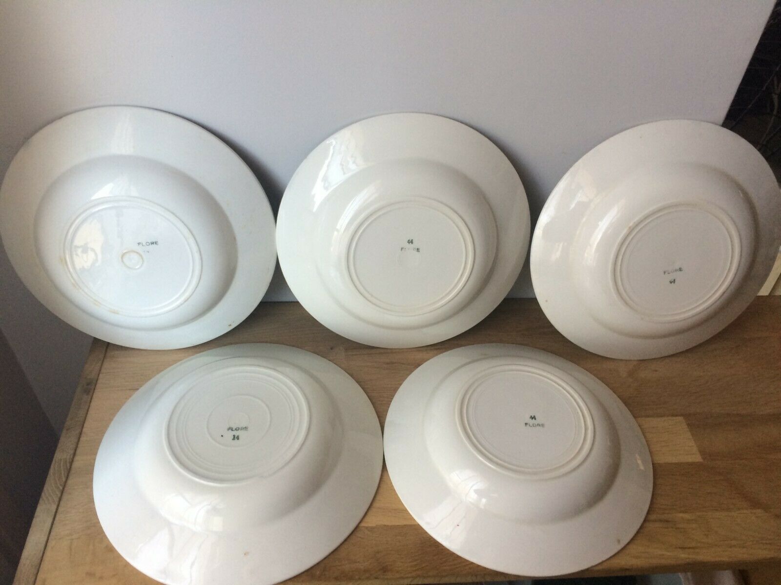 Set of 5 vintage half-hollow plates decoration flora