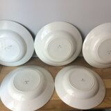 Lot de 5 assiettes demi-creuses vintage décor flore