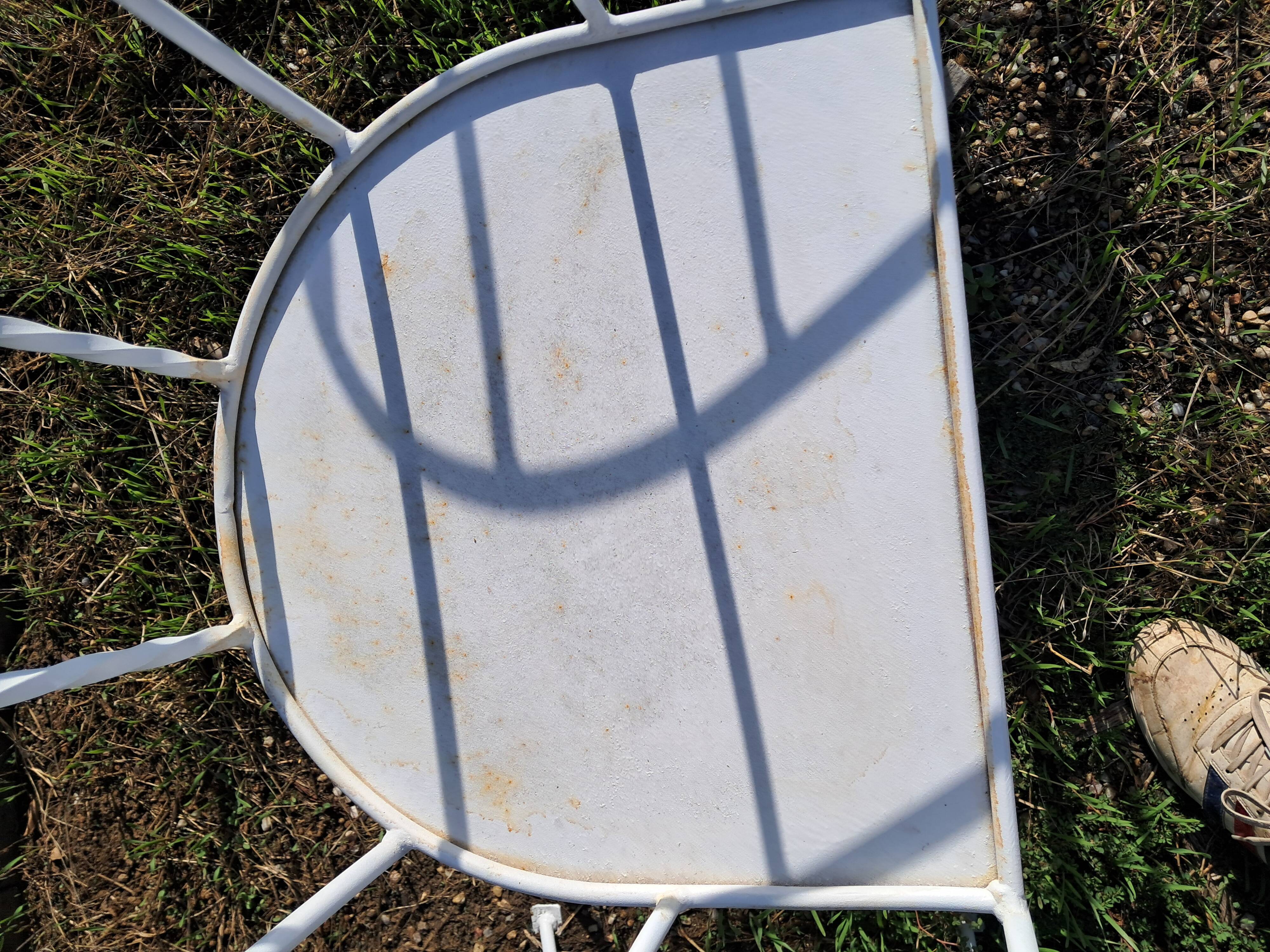 suite de 4 fauteuils de jardin en metal