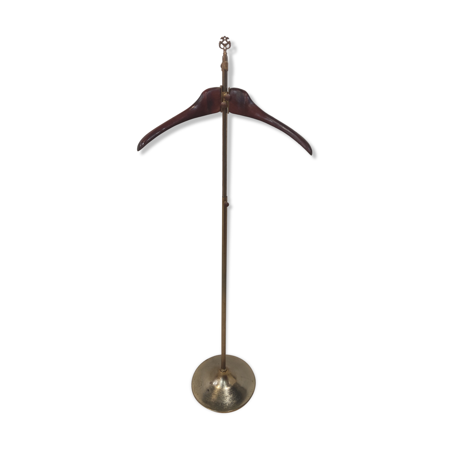 Brass and wood chamber valet