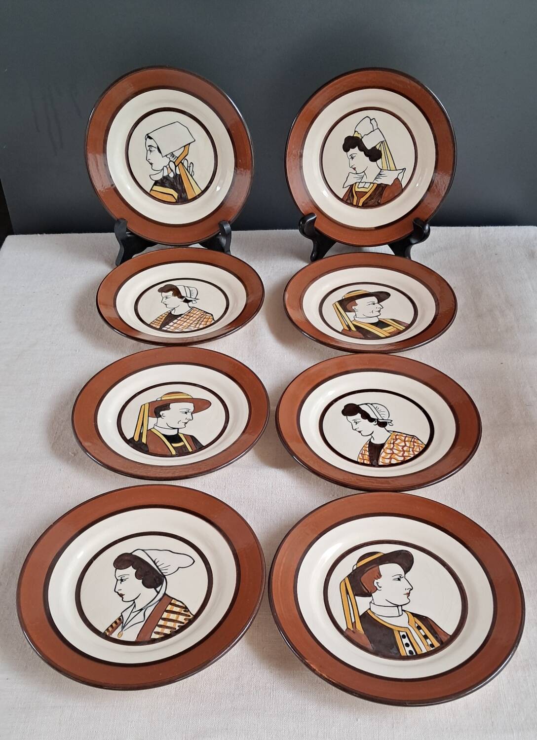 JP Quimper dessert plates