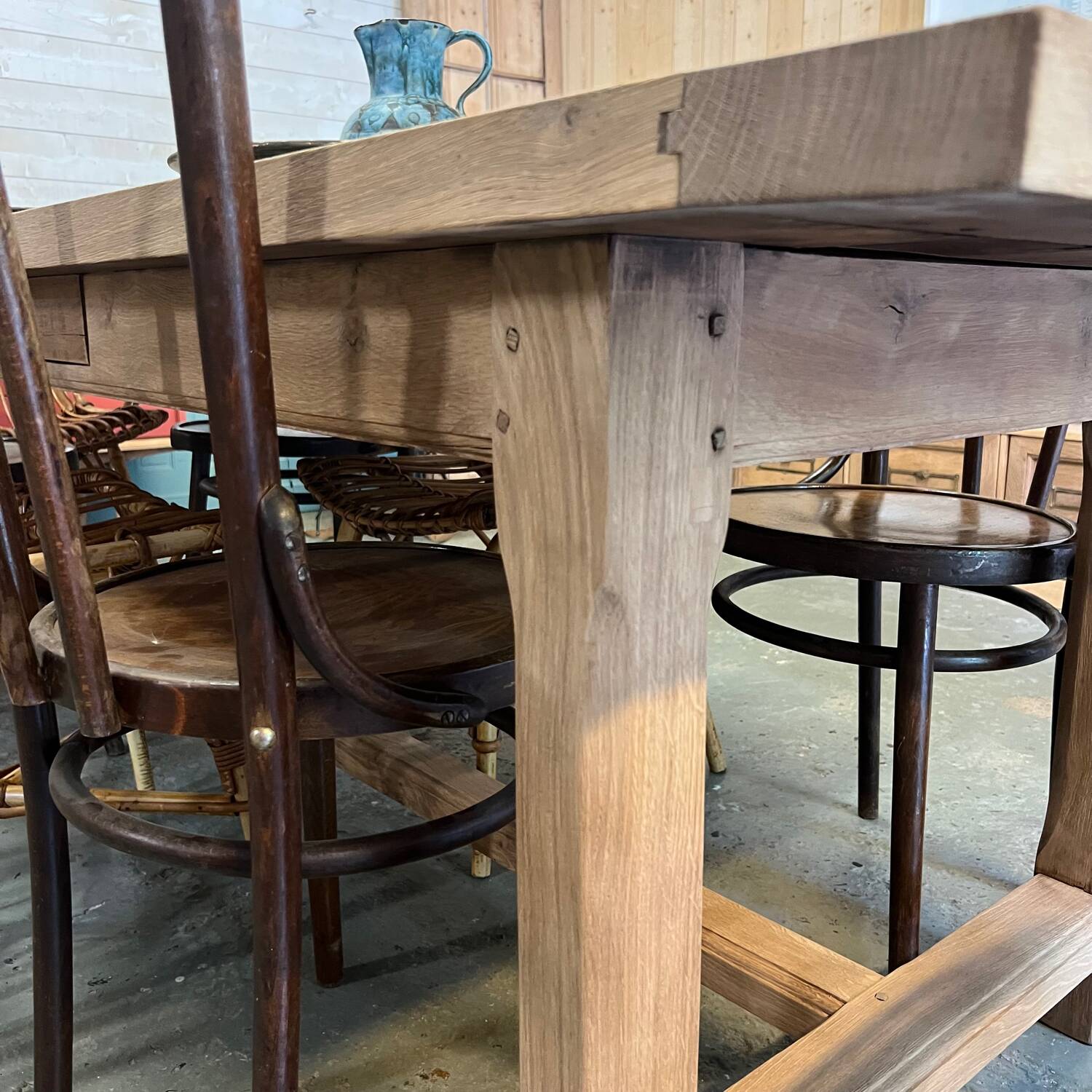 Solid oak farmhouse table