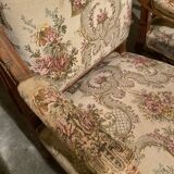 Pair of antique carved wooden armchairs