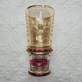 50s vase with gold and burgundy decor