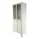 Vitrine médicale vintage en fer et verre, Tchécoslovaquie