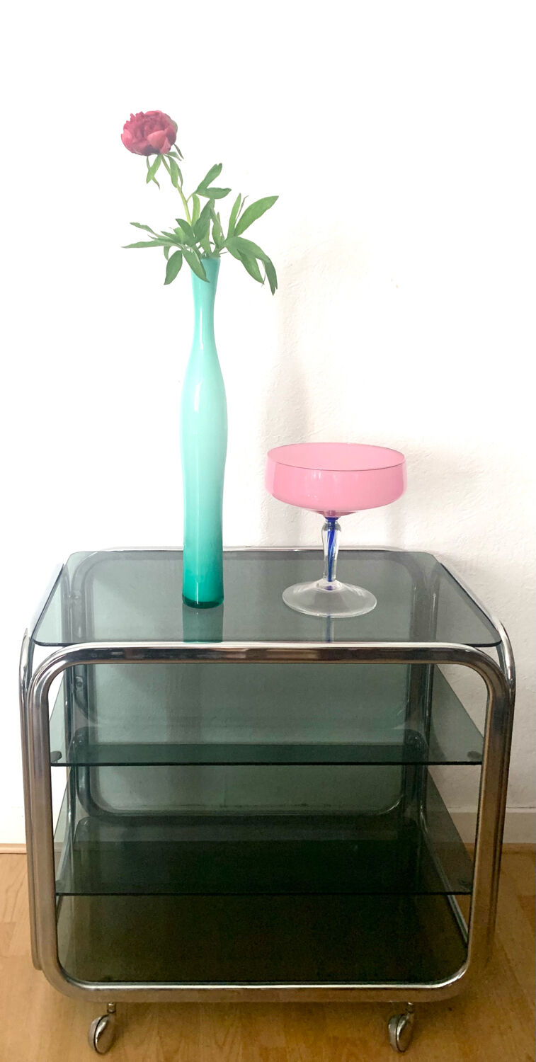 Dessert chrome and smoked glass