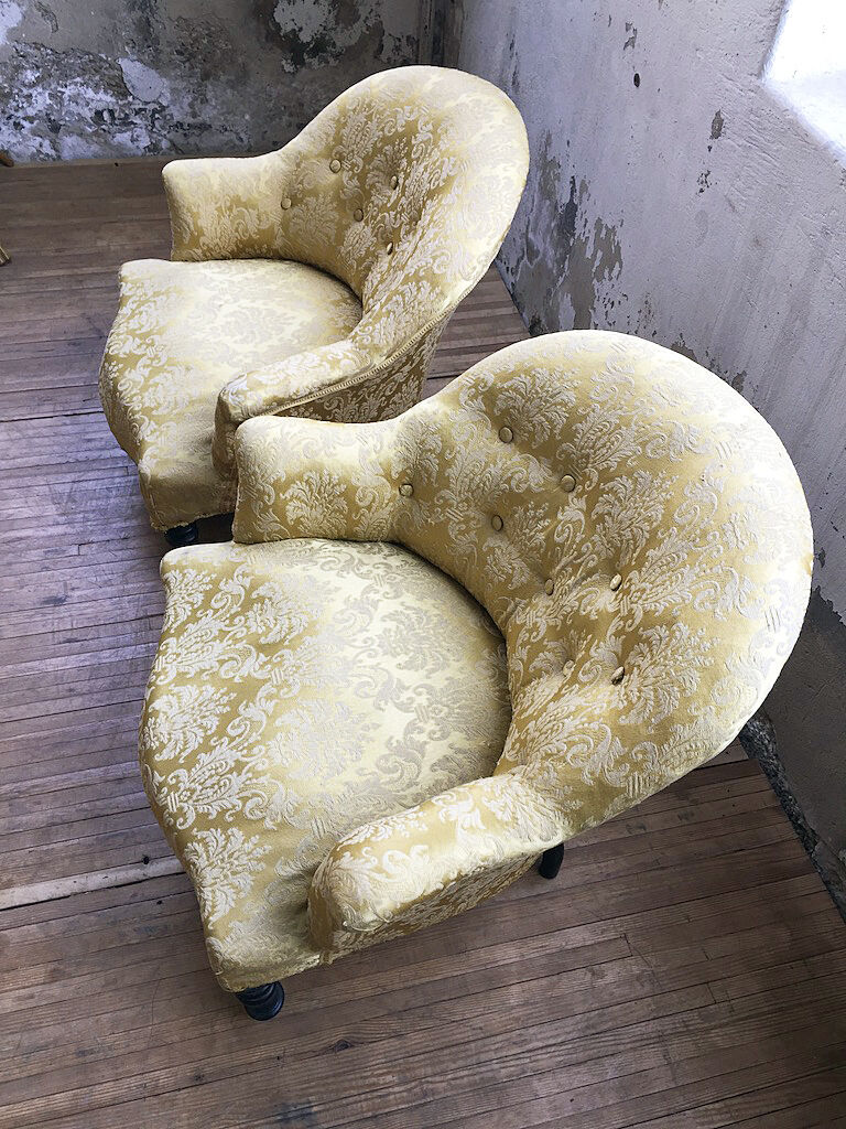 Yellow Napoleon Toad armchairs