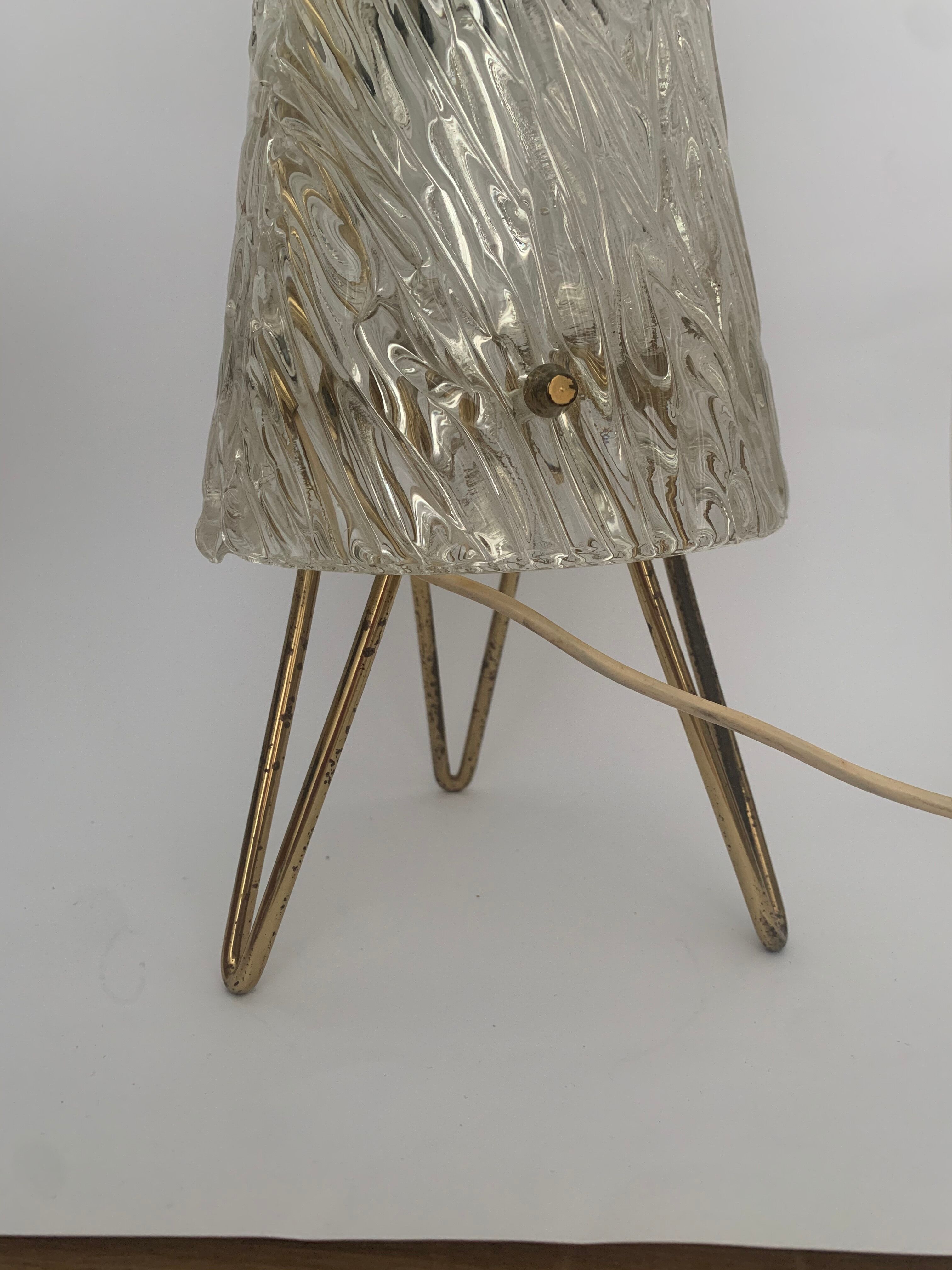 Ice Glass Table Lamp by J.T. Kalmar, Austria