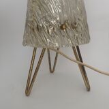 Lampe de table en verre glacé par J.T. Kalmar, Autriche