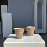 Set of 2 cups / mug Indonesian ceramic (matte brown)