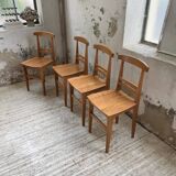 4 golden oak chairs