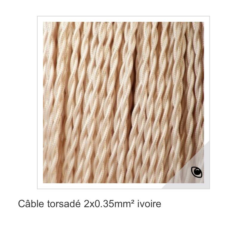 Mini ceramic lamp, braided fabric cable