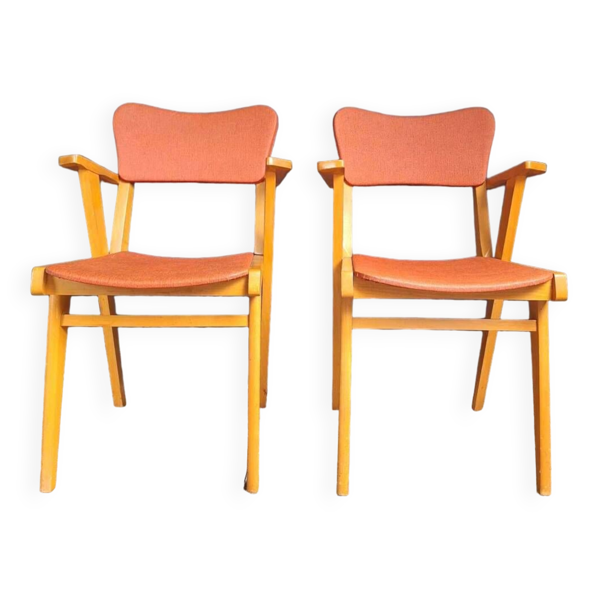 Pair of vintage bridge armchairs
