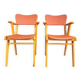 Pair of vintage bridge armchairs