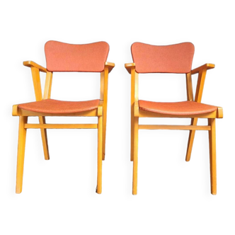 Pair Of Vintage Bridge Armchairs, Antique Seating Furniture