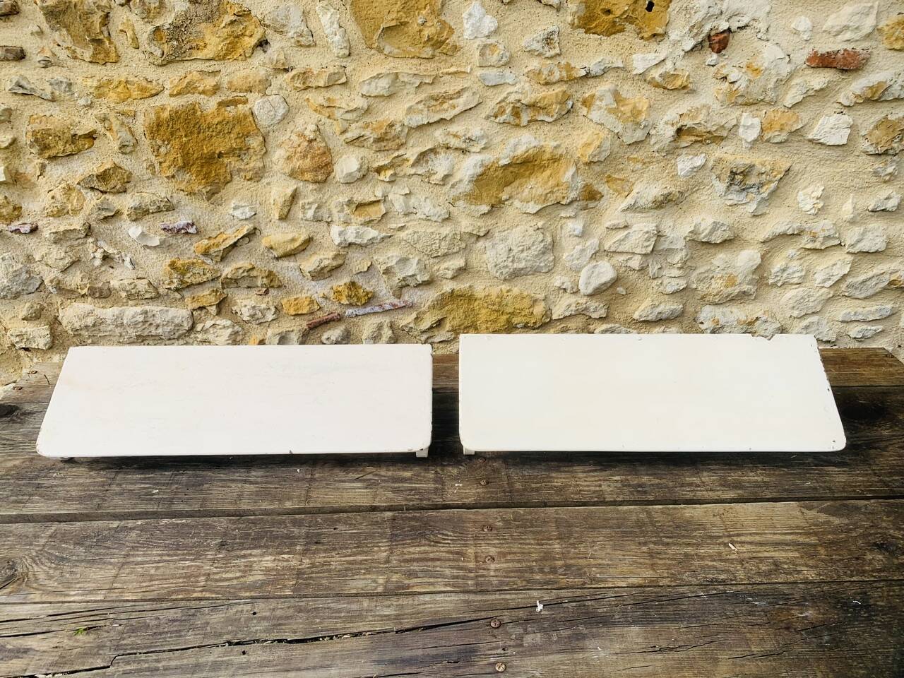 Pair of vintage garden wall shelves, circa 40's/50's
