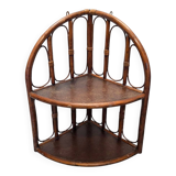 Vintage Rattan Wall Corner Etagere, 1960/70s