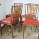 Set of 4 Moder chairs, 1960s – oak and eco-leather, vintage