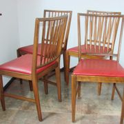 Ensemble de 4 chaises Moder, années 1960 – chêne et éco-cuir, vintage