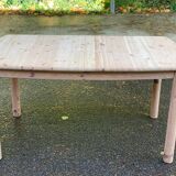Scandinavian extendable dining table renovated in solid wood 180cm