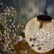 Suspension globe vintage en verre moulé ambré
