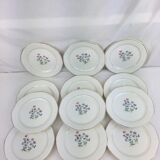12 antique dessert plates made in France Digoin Sarreguemines