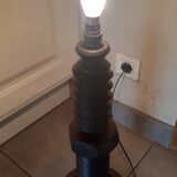 Art deco turned wood lamp