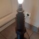 Art deco turned wood lamp
