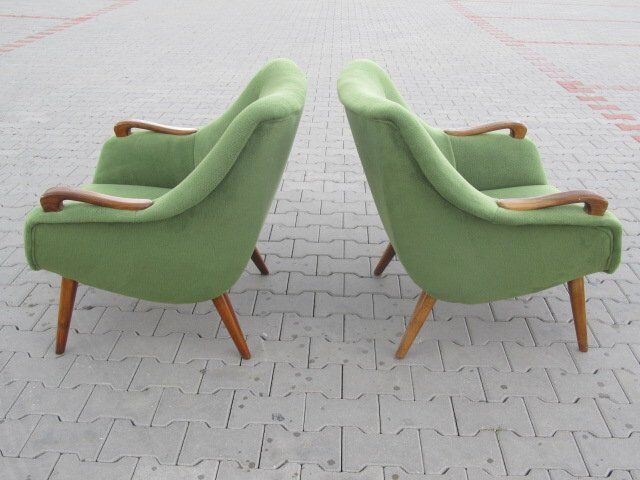 Paire de fauteuils années 50 design Rare