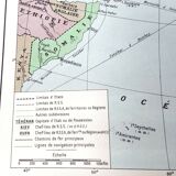 Vintage map Asia China Japan India USSR 43x43cm from 1950