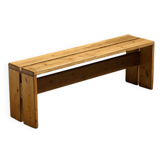 Solid pine bench, Les Arcs, circa 1973