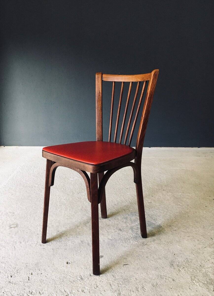 French Reconstruction Bistro Chairs from Baumann, 1950s, Set of 8