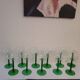 Verres d’Alsace à pied vert. Années 70