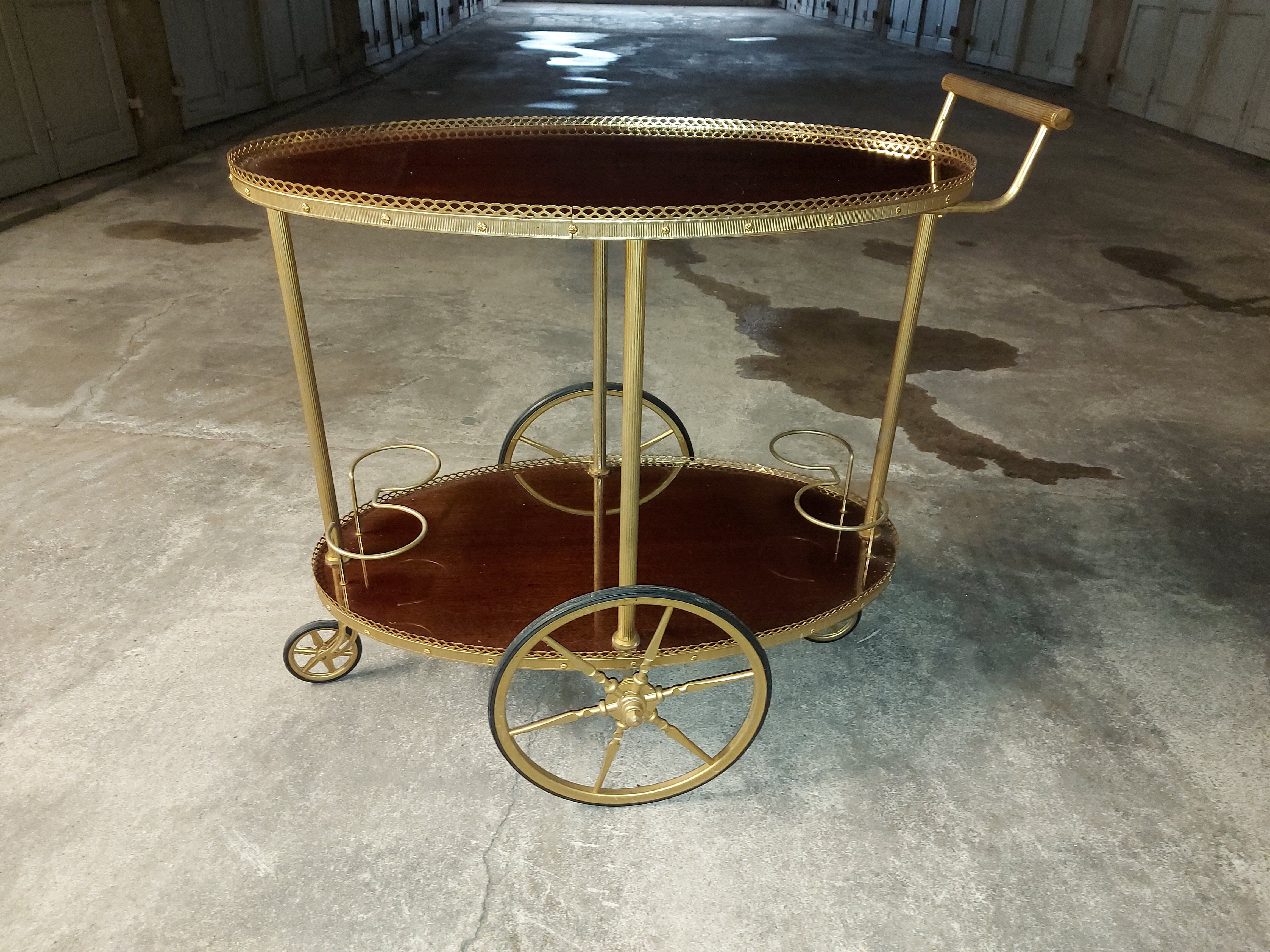 Vintage mahogany roll bar