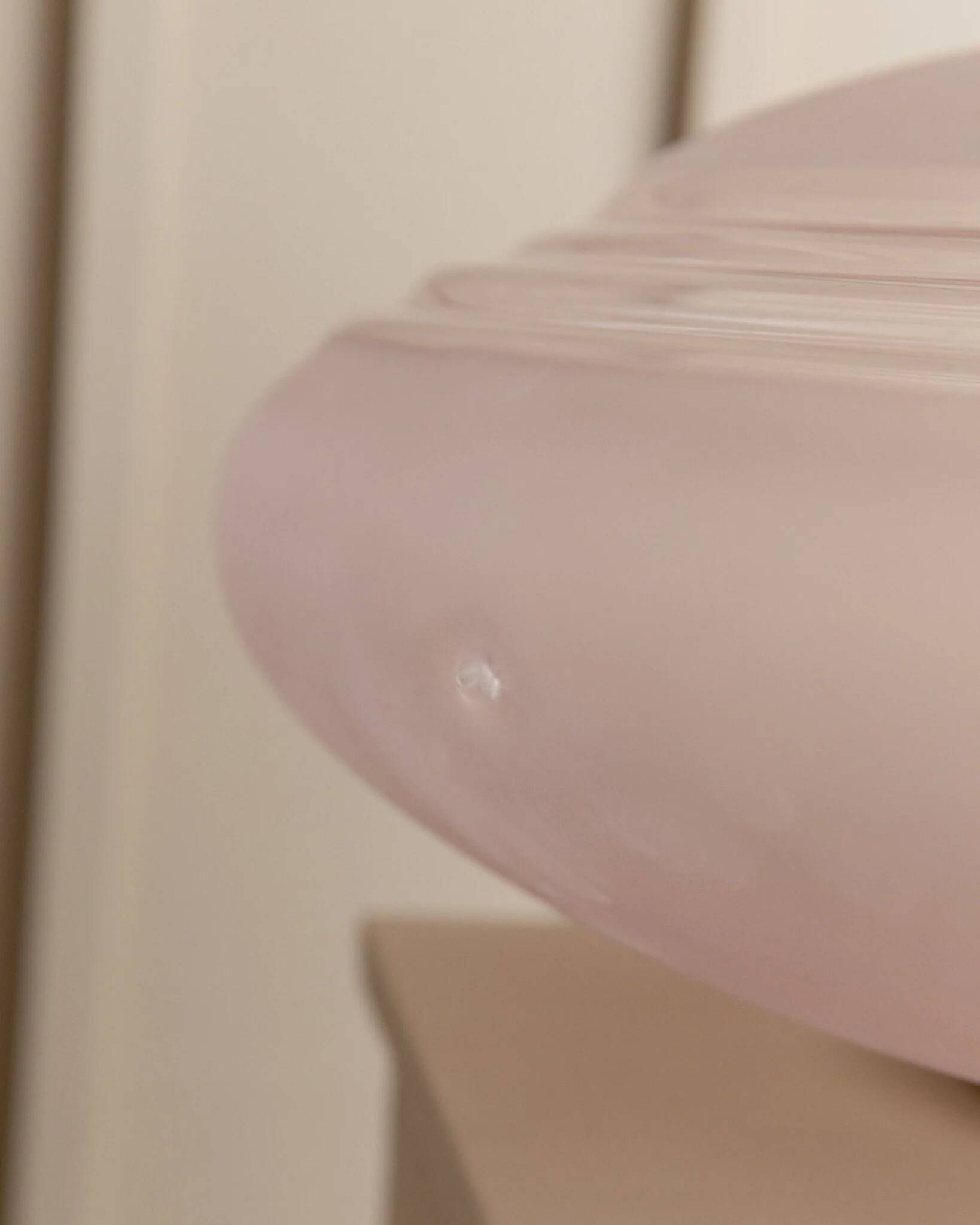 XXL pink Murano glass table lamp with white metal base, postmodern Memphis style, Italian 1980s