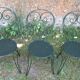 Salon de jardin fer forgé 1 table 2 fauteuils 3 chaises vert wagon