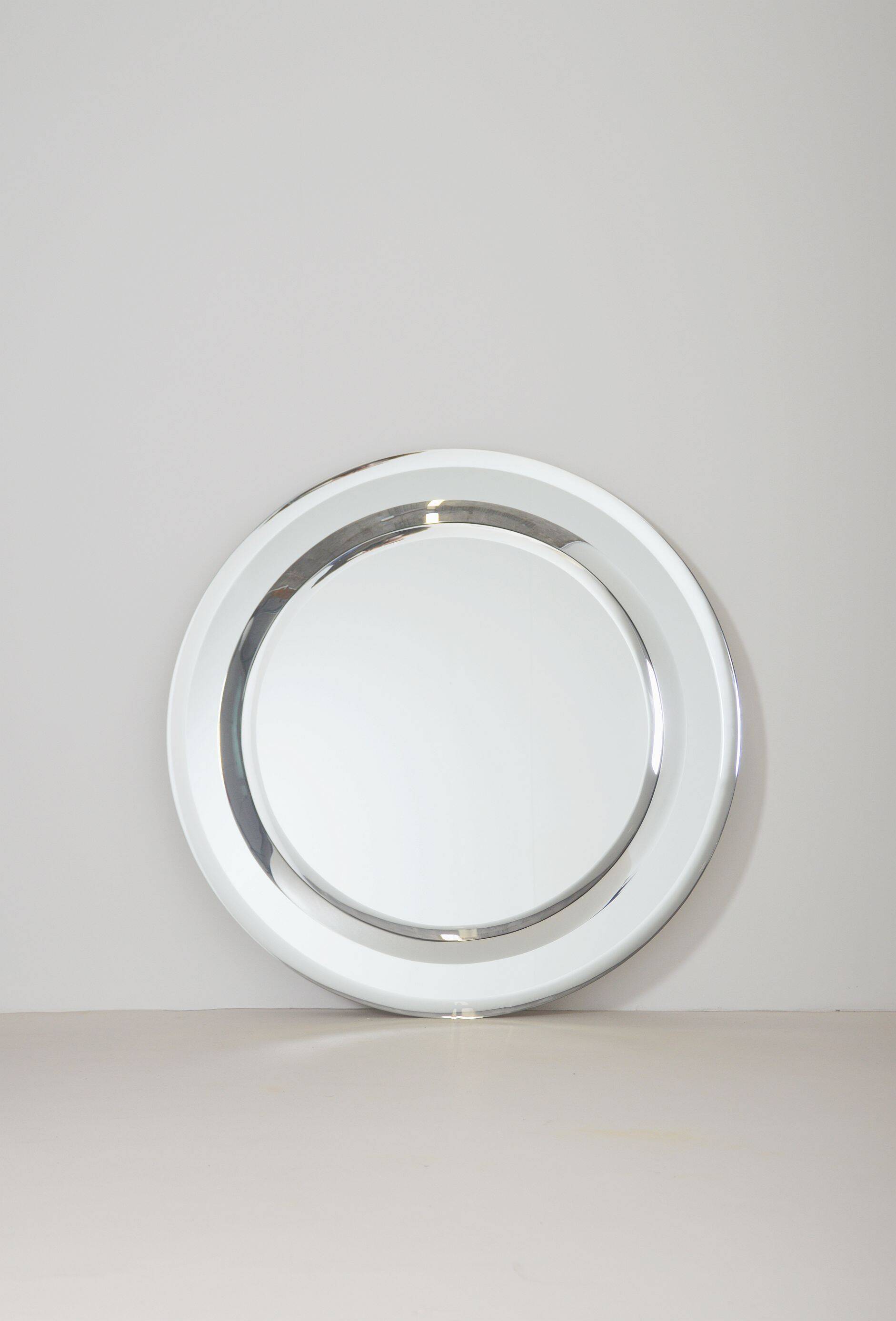 Large vintage mirror with double facet edge