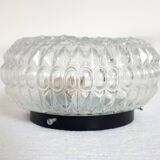 Retro 1970s ceiling/wall light in Flower Power design, worm cabochons