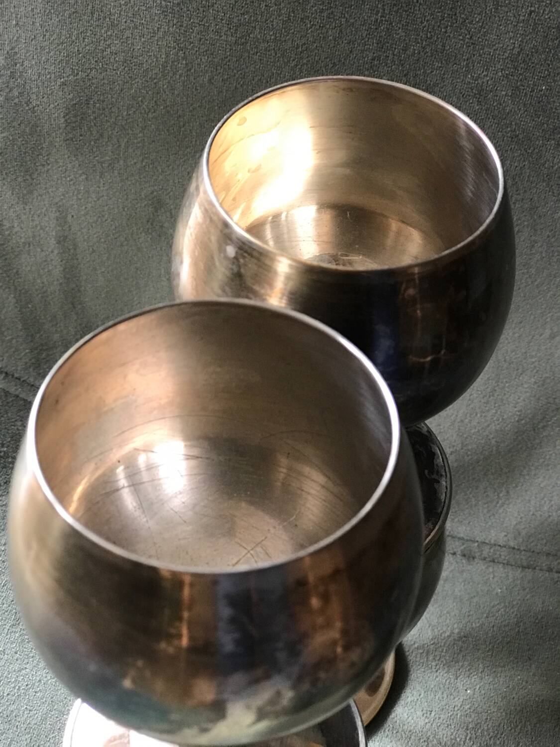 Metal stemmed glass
