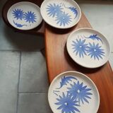 4 vintage ceramic plates Sars Poterie