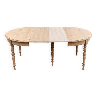 Renovated Louis Philippe round extendable dining table 118-200cm 19th century