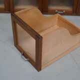 Vintage Large German Beech Haberdashery Shop Cabinet / Vitrine, 1950s