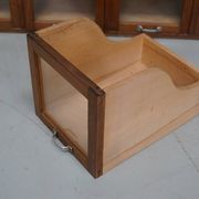 Vintage Large German Beech Haberdashery Shop Cabinet / Vitrine, 1950s