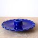 Klein Blue Serrated Ceramic Plate Candle Holder