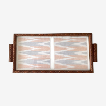 Ancient wood and glass tray